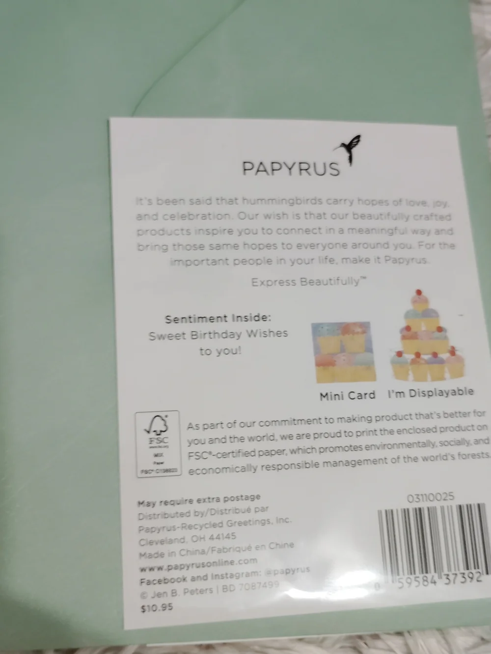 Papyrus Greeting Card  Premium Lot Of 5 New 3D Jewel Embellished (83)